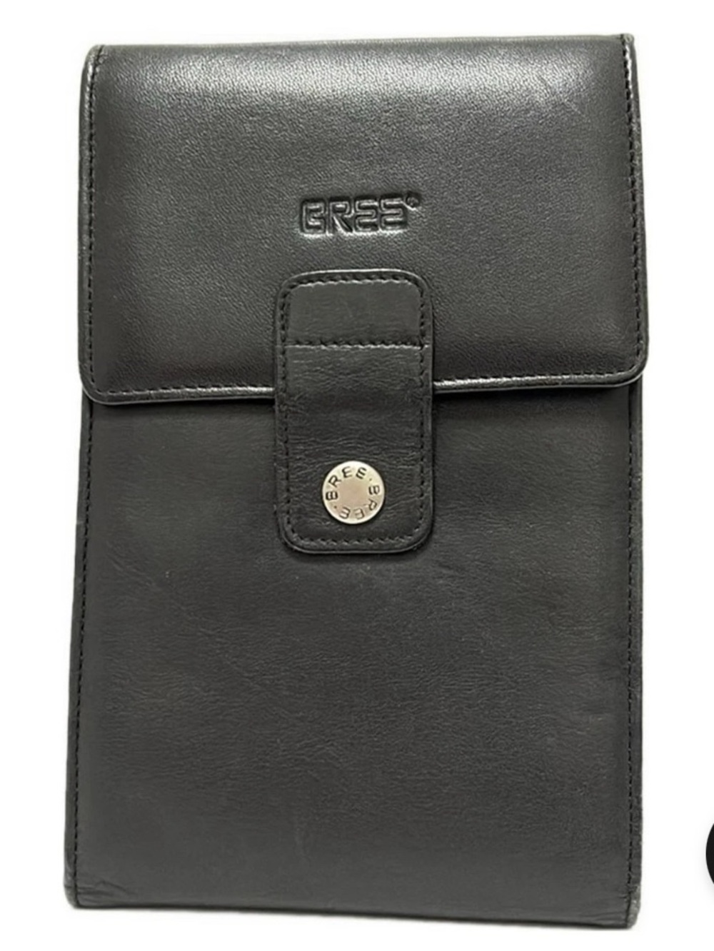 BREE Black Leather Crossbody Wallet Minimalist Luxury Men Travel Designer Bag